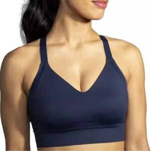 New Brooks Navy Drive Interlace Run Sport Bra Size 40CD